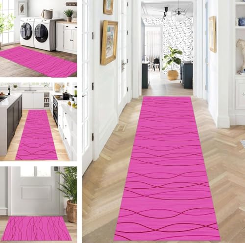 ZUZEKU Läufer Flur Küche Waschbar rutschfest 50X140cm Lang Rosa Küchenteppich Flurteppich Teppich Fur Korridor Wohnzimmer Schlafzimmer Meterware Anpassbar ZUZEKU Läufer Flur Küche Waschbar rutschfest 50X140cm Lang Rosa Küchenteppich Flurteppich Teppich Fur Korridor Wohnzimmer Schlafzimmer Meterware Anpassbar von ZUZEKU
