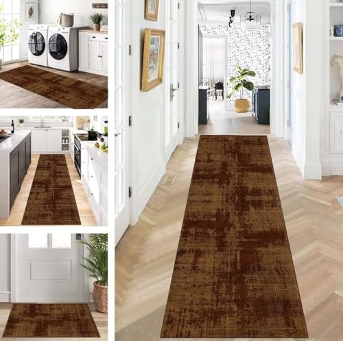 ZUZEKU Läufer Flur Küche Waschbar rutschfest 50X150cm Braun Lang Küchenteppich Flurteppich Teppich Fur Korridor Wohnzimmer Schlafzimmer Meterware Anpassbar ZUZEKU Läufer Flur Küche Waschbar rutschfest 50X150cm Braun Lang Küchenteppich Flurteppich Teppich Fur Korridor Wohnzimmer Schlafzimmer Meterware Anpassbar von ZUZEKU