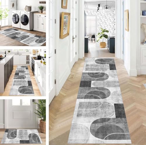ZUZEKU Läufer Flur Küche Waschbar rutschfest 50X150cm Lang Schwarz Grau Küchenteppich Flurteppich Teppich Fur Korridor Wohnzimmer Schlafzimmer Meterware Anpassbar ZUZEKU Läufer Flur Küche Waschbar rutschfest 50X150cm Lang Schwarz Grau Küchenteppich Flurteppich Teppich Fur Korridor Wohnzimmer Schlafzimmer Meterware Anpassbar von ZUZEKU
