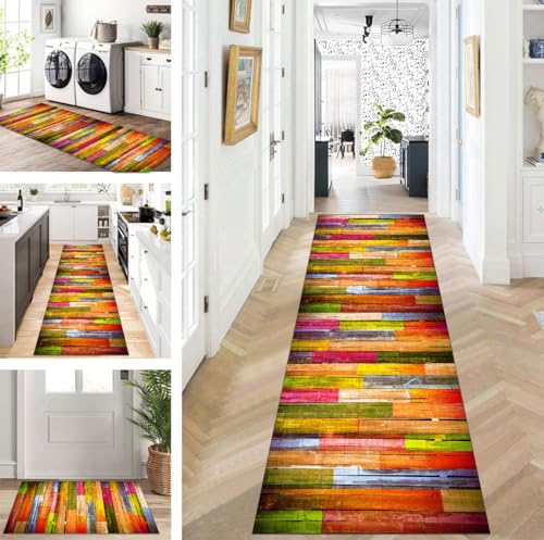 ZUZEKU Läufer Flur Küche Waschbar rutschfest 50X180cm Vintage Bunt Lang Küchenteppich Flurteppich Teppich Fur Korridor Wohnzimmer Schlafzimmer Meterware Anpassbar ZUZEKU Läufer Flur Küche Waschbar rutschfest 50X180cm Vintage Bunt Lang Küchenteppich Flurteppich Teppich Fur Korridor Wohnzimmer Schlafzimmer Meterware Anpassbar von ZUZEKU