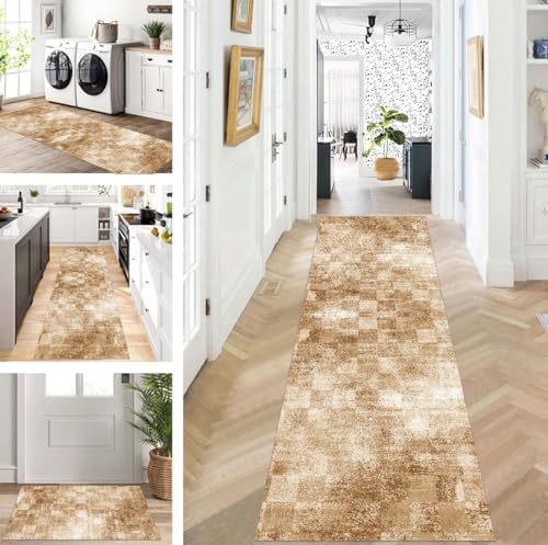 ZUZEKU Läufer Flur Küche Waschbar rutschfest 50X200cm Lang Hellbraun Küchenteppich Flurteppich Teppich Fur Korridor Wohnzimmer Schlafzimmer Meterware Anpassbar ZUZEKU Läufer Flur Küche Waschbar rutschfest 50X200cm Lang Hellbraun Küchenteppich Flurteppich Teppich Fur Korridor Wohnzimmer Schlafzimmer Meterware Anpassbar von ZUZEKU