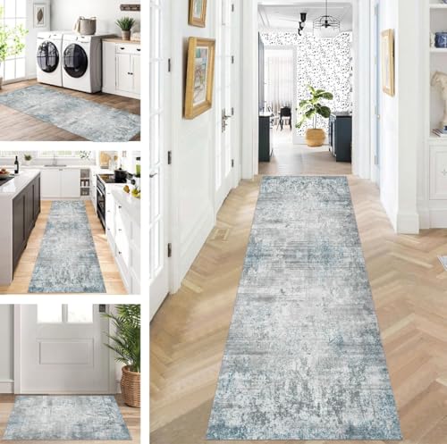 ZUZEKU Läufer Flur Küche Waschbar rutschfest 55X150cm Lang Grau Blau Küchenteppich Flurteppich Teppich Fur Korridor Wohnzimmer Schlafzimmer Meterware Anpassbar ZUZEKU Läufer Flur Küche Waschbar rutschfest 55X150cm Lang Grau Blau Küchenteppich Flurteppich Teppich Fur Korridor Wohnzimmer Schlafzimmer Meterware Anpassbar von ZUZEKU