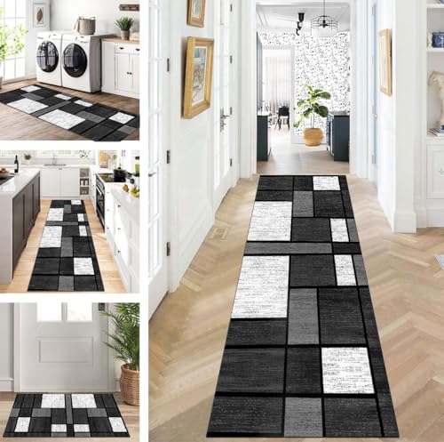 ZUZEKU Läufer Flur Küche Waschbar rutschfest 60X300cm Schwarz Weiß Grau Lang Küchenteppich Flurteppich Teppich Fur Korridor Wohnzimmer Schlafzimmer Meterware Anpassbar ZUZEKU Läufer Flur Küche Waschbar rutschfest 60X300cm Schwarz Weiß Grau Lang Küchenteppich Flurteppich Teppich Fur Korridor Wohnzimmer Schlafzimmer Meterware Anpassbar von ZUZEKU