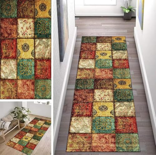 ZUZEKU Läufer Flur Küche Waschbar rutschfest 60X90cm Boho Bunter Lang Küchenteppich Flurteppich Teppich Fur Korridor Wohnzimmer Schlafzimmer Meterware Anpassbar ZUZEKU Läufer Flur Küche Waschbar rutschfest 60X90cm Boho Bunter Lang Küchenteppich Flurteppich Teppich Fur Korridor Wohnzimmer Schlafzimmer Meterware Anpassbar von ZUZEKU