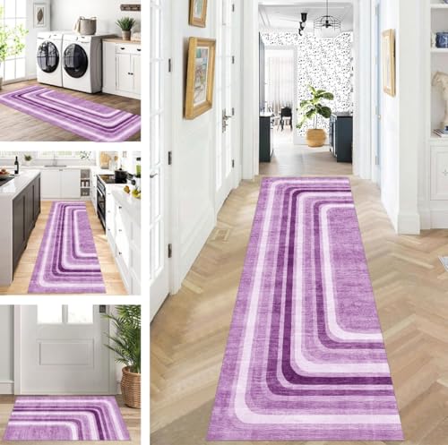 ZUZEKU Läufer Flur Küche Waschbar rutschfest 60X90cm Lang Violett Küchenteppich Flurteppich Teppich Fur Korridor Wohnzimmer Schlafzimmer Meterware Anpassbar ZUZEKU Läufer Flur Küche Waschbar rutschfest 60X90cm Lang Violett Küchenteppich Flurteppich Teppich Fur Korridor Wohnzimmer Schlafzimmer Meterware Anpassbar von ZUZEKU