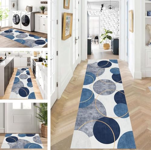 ZUZEKU Läufer Flur Küche Waschbar rutschfest 70X120cm Lang Blau Küchenteppich Flurteppich Teppich Fur Korridor Wohnzimmer Schlafzimmer Meterware Anpassbar ZUZEKU Läufer Flur Küche Waschbar rutschfest 70X120cm Lang Blau Küchenteppich Flurteppich Teppich Fur Korridor Wohnzimmer Schlafzimmer Meterware Anpassbar von ZUZEKU