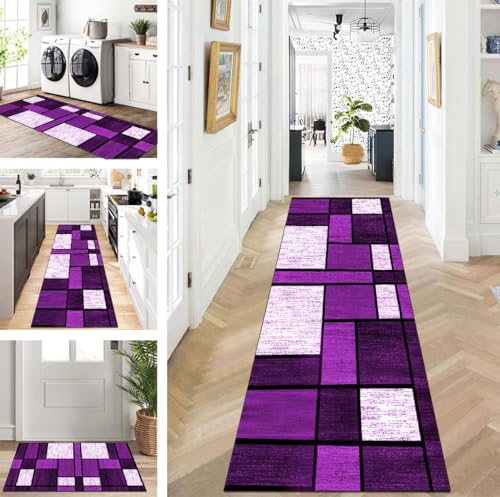 ZUZEKU Läufer Flur Küche Waschbar rutschfest 70X140cm Lila und Weiß Lang Küchenteppich Flurteppich Teppich Fur Korridor Wohnzimmer Schlafzimmer Meterware Anpassbar ZUZEKU Läufer Flur Küche Waschbar rutschfest 70X140cm Lila und Weiß Lang Küchenteppich Flurteppich Teppich Fur Korridor Wohnzimmer Schlafzimmer Meterware Anpassbar von ZUZEKU
