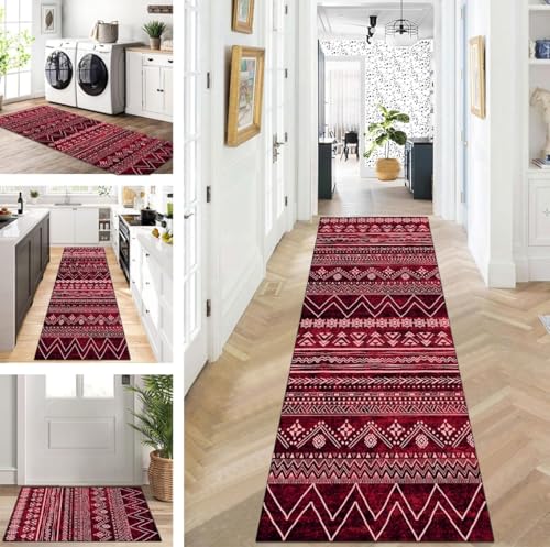 ZUZEKU Läufer Flur Küche Waschbar rutschfest 80X180cm Lang Rot Weiß Küchenteppich Flurteppich Teppich Fur Korridor Wohnzimmer Schlafzimmer Meterware Anpassbar ZUZEKU Läufer Flur Küche Waschbar rutschfest 80X180cm Lang Rot Weiß Küchenteppich Flurteppich Teppich Fur Korridor Wohnzimmer Schlafzimmer Meterware Anpassbar von ZUZEKU