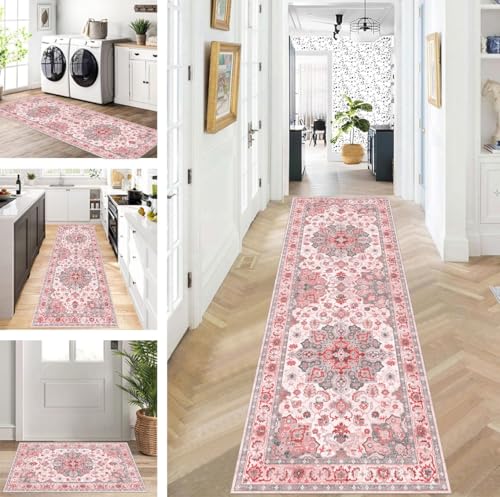 ZUZEKU Läufer Flur Küche Waschbar rutschfest 80X250cm Lang Grau Rosa Küchenteppich Flurteppich Teppich Fur Korridor Wohnzimmer Schlafzimmer Meterware Anpassbar ZUZEKU Läufer Flur Küche Waschbar rutschfest 80X250cm Lang Grau Rosa Küchenteppich Flurteppich Teppich Fur Korridor Wohnzimmer Schlafzimmer Meterware Anpassbar von ZUZEKU