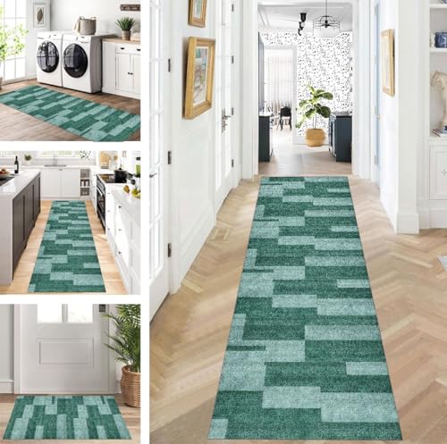 ZUZEKU Läufer Flur Küche Waschbar rutschfest 90X450cm Lang Grün Küchenteppich Flurteppich Teppich Fur Korridor Wohnzimmer Schlafzimmer Meterware Anpassbar ZUZEKU Läufer Flur Küche Waschbar rutschfest 90X450cm Lang Grün Küchenteppich Flurteppich Teppich Fur Korridor Wohnzimmer Schlafzimmer Meterware Anpassbar von ZUZEKU