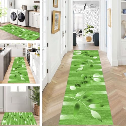 ZUZEKU Läufer Flur Küche Waschbar rutschfest Korridor Teppichmatten 120X600cm Grün Lang Küchenteppich Flurteppich Läufer Schlafzimmer Esszimmer Polyester Teppichläufer Meterware Anpassbar ZUZEKU Läufer Flur Küche Waschbar rutschfest Korridor Teppichmatten 120X600cm Grün Lang Küchenteppich Flurteppich Läufer Schlafzimmer Esszimmer Polyester Teppichläufer Meterware Anpassbar von ZUZEKU