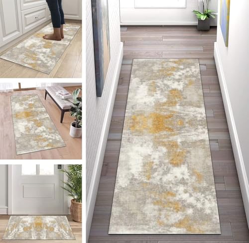 ZUZEKU Läufer Lang Flur rutschfest Teppich Küche Grau Gold Modern Korridor Teppichmatten 120X250cm Küchenteppich Schlafzimmer Esszimmer Polyester Meterware Anpassbar ZUZEKU Läufer Lang Flur rutschfest Teppich Küche Grau Gold Modern Korridor Teppichmatten 120X250cm Küchenteppich Schlafzimmer Esszimmer Polyester Meterware Anpassbar von ZUZEKU