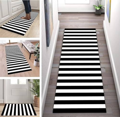 ZUZEKU Läufer Teppich Flur Küche Schwarz Weiß rutschfest 60x250cm Küchenläufer Teppichmatten Waschbar Korridor Teppichläufer Küchenteppich Schlafzimmer Esszimmer Polyester Meterware Anpassbar ZUZEKU Läufer Teppich Flur Küche Schwarz Weiß rutschfest 60x250cm Küchenläufer Teppichmatten Waschbar Korridor Teppichläufer Küchenteppich Schlafzimmer Esszimmer Polyester Meterware Anpassbar von ZUZEKU