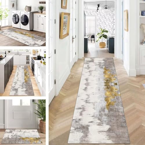 ZUZEKU Marokko Läufer Flur Küche Waschbar rutschfest 40X80cm Vintage Grau Gold Lang Küchenteppich Flurteppich Teppich Fur Korridor Wohnzimmer Schlafzimmer Meterware Anpassbar ZUZEKU Marokko Läufer Flur Küche Waschbar rutschfest 40X80cm Vintage Grau Gold Lang Küchenteppich Flurteppich Teppich Fur Korridor Wohnzimmer Schlafzimmer Meterware Anpassbar von ZUZEKU