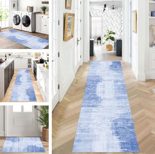 ZUZEKU Teppich Läufer Lang Blau Flur Küche rutschfest waschbar Teppichmatten Modern Design Küchenläufer 100X500cm Küchenteppich Meterware Esszimmer Schlafzimmer Wohnzimmer Schmutzfangmatte ZUZEKU Teppich Läufer Lang Blau Flur Küche rutschfest waschbar Teppichmatten Modern Design Küchenläufer 100X500cm Küchenteppich Meterware Esszimmer Schlafzimmer Wohnzimmer Schmutzfangmatte von ZUZEKU