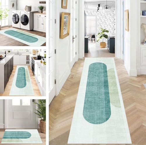 ZUZEKU Teppich Läufer Lang Flur Küche rutschfest waschbar Teppichmatten Modern Design Küchenläufer Cyan Grün 40X100cm Küchenteppich Meterware Esszimmer Schlafzimmer Wohnzimmer Schmutzfangmatte ZUZEKU Teppich Läufer Lang Flur Küche rutschfest waschbar Teppichmatten Modern Design Küchenläufer Cyan Grün 40X100cm Küchenteppich Meterware Esszimmer Schlafzimmer Wohnzimmer Schmutzfangmatte von ZUZEKU