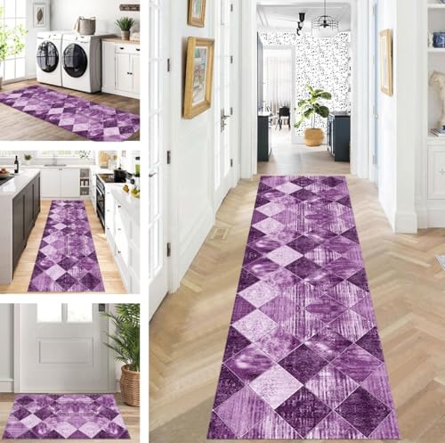 ZUZEKU Teppich Läufer Lang Flur Küche rutschfest waschbar Teppichmatten Modern Design Küchenläufer Lila 60X80cm Küchenteppich Meterware Esszimmer Schlafzimmer Wohnzimmer Schmutzfangmatte ZUZEKU Teppich Läufer Lang Flur Küche rutschfest waschbar Teppichmatten Modern Design Küchenläufer Lila 60X80cm Küchenteppich Meterware Esszimmer Schlafzimmer Wohnzimmer Schmutzfangmatte von ZUZEKU