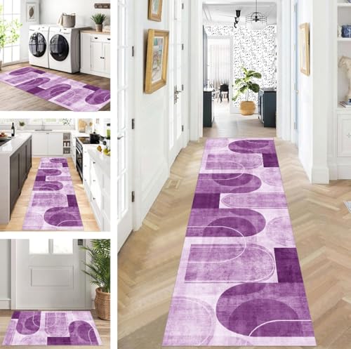 ZUZEKU Teppich Läufer Lang Flur Küche rutschfest waschbar Teppichmatten Modern Design Küchenläufer Lila 80X180cm Küchenteppich Meterware Esszimmer Schlafzimmer Wohnzimmer Schmutzfangmatte ZUZEKU Teppich Läufer Lang Flur Küche rutschfest waschbar Teppichmatten Modern Design Küchenläufer Lila 80X180cm Küchenteppich Meterware Esszimmer Schlafzimmer Wohnzimmer Schmutzfangmatte von ZUZEKU