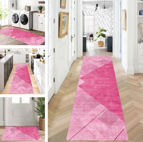 ZUZEKU Teppich Läufer Lang Flur Küche rutschfest waschbar Teppichmatten Modern Design Küchenläufer Rosa 70X350cm Küchenteppich Meterware Esszimmer Schlafzimmer Wohnzimmer Schmutzfangmatte ZUZEKU Teppich Läufer Lang Flur Küche rutschfest waschbar Teppichmatten Modern Design Küchenläufer Rosa 70X350cm Küchenteppich Meterware Esszimmer Schlafzimmer Wohnzimmer Schmutzfangmatte von ZUZEKU