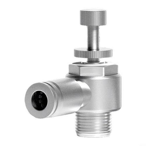 304 Edelstahl Geschwindigkeitsregelung Drosselklappe mit Schnellverbindungsbeschlägen für M5 1/8 1/4 3/8 1/2 Zoll Gewinde Spezifikation industrielles Luftstromsystem (SL6-02) von ZUZZEE