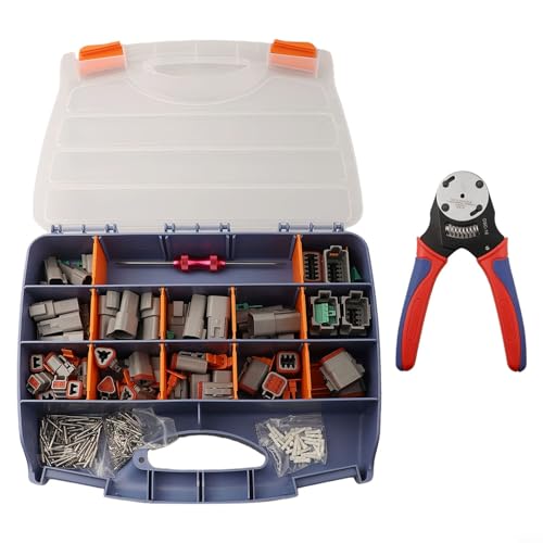 338-teiliges elektrisches Steckverbinder-Set mit 4-Wege-Crimpzange, wasserdichte Nylonverbinder für Automobilbau, Bau, Marine, Industrie von ZUZZEE