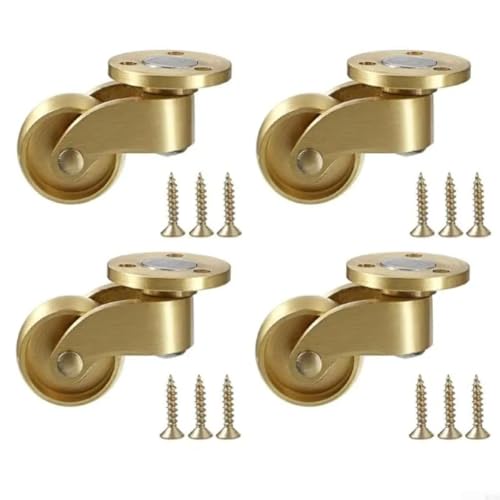 360° drehbare Messing-Lenkrollen 4er Set für Möbel Stühle Schränke Couchtische Pflanzenständer Schwerlastrollen mit Montageplatte Schraubverbindung 360° drehbare Messing-Lenkrollen 4er Set für Möbel Stühle Schränke Couchtische Pflanzenständer Schwerlastrollen mit Montageplatte Schraubverbindung von ZUZZEE