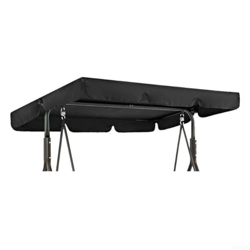 Abdeckung für Terrassenschaukeln, wasserdicht, Ersatz-Sonnenschutz, UV-Schutz, Staubschutz für Außenbereich, Innenhof, Balkon, 195 x 125 x 15 cm (schwarz, 142 x 120 x 18 cm) von ZUZZEE