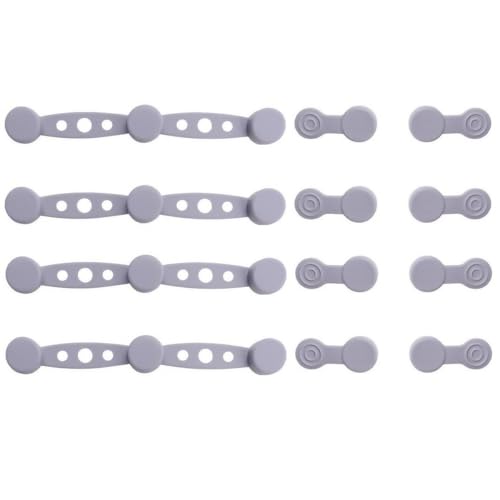 Air Fryer Magnetisches Silikon-Papierhalter-Set mit langen und kurzen Schnallen für Pergamentpapier, sichere Befestigung, hitzebeständig, Küchenzubehör, Rot, Schwarz, Grau, 4 Sets (Grau) von ZUZZEE