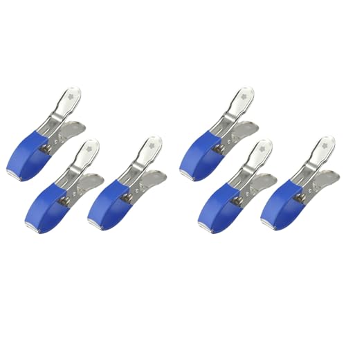 Edelstahl-Schwimmbadabdeckungs-Clips, robuste Winterschutzklemmen für oberirdische Pools, 6 Stück (6 Stück blau) von ZUZZEE