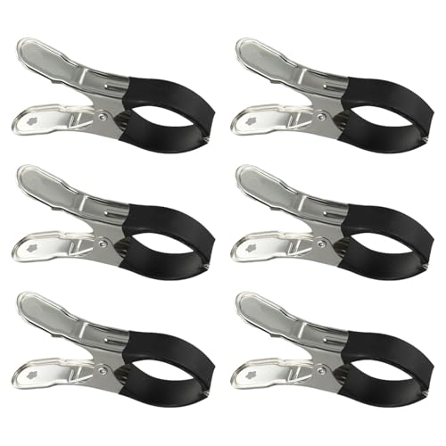 Edelstahl-Schwimmbadabdeckungs-Clips, robuste Winterschutzklemmen für oberirdische Pools, 6 Stück (6 Stück schwarz) von ZUZZEE