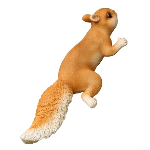 Eichhörnchen-Statue aus Kunstharz, Gartenornament, dekorative Tierfigur für Hof, Baum, Zaun, Landschaftsdekoration, lebensechte Orange (#1) von ZUZZEE