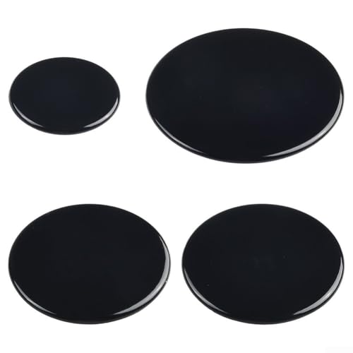 Gasherd-Brenner-Abdeckungs-Set, 4-teilig, Gusseisen-Aluminium-Brennerhüte für Sabaf-Herd, Ersatzteile, schwarz, 55 mm, 75 mm, 100 mm, Wärmeverteilungssteuerung (flach) von ZUZZEE