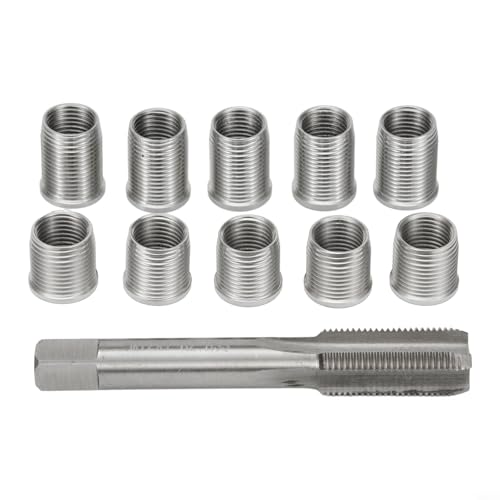 Gewindereparatur Werkzeug Set M10x1,0 mit 10 Edelstahl Einsätzen und HSS Gewindebohrer für Motorgenerator Wartung Gewindereparatur Werkzeug Set M10x1,0 mit 10 Edelstahl Einsätzen und HSS Gewindebohrer für Motorgenerator Wartung von ZUZZEE