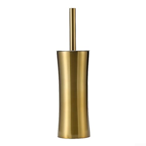 Gold Edelstahl-Toilettenbürsten-Set mit gebürsteter Oberfläche, freistehendes, platzsparendes Design für moderne Badezimmerreinigung (Gold) von ZUZZEE