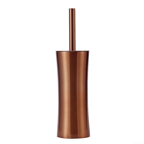 Goldfarbenes Edelstahl-Toilettenbürsten-Set mit gebürsteter Oberfläche, freistehendes, platzsparendes Design für moderne Badezimmerreinigung (kupferfarben) von ZUZZEE