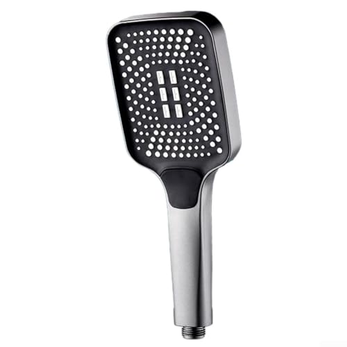 Hochdruck-Duschkopf mit 3 Modi und Ein-Aus-Schalter, Chrom-Handbrause mit wassersparendem Sprühkopf, schwarzes ABS (grau) von ZUZZEE