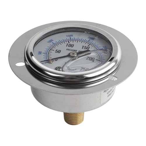 Manometer 1/4PT Axialhalterung Öldruckmessgerät mit stoßfestem Rand 0-250KG Bereich YN-50ZT für Industrieanlagen Manometer 1/4PT Axialhalterung Öldruckmessgerät mit stoßfestem Rand 0-250KG Bereich YN-50ZT für Industrieanlagen von ZUZZEE
