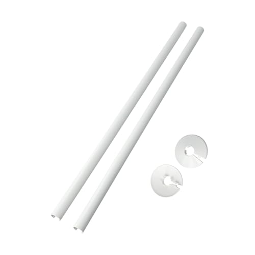 Modernes Heizkörperrohr-Abdeckungs-Set mit Kragen, 15 x 500 mm, dekorative Sanitärabdeckungen für Kupfer-Kunststoffrohre, Schwarz / Weiß (weiß) von ZUZZEE