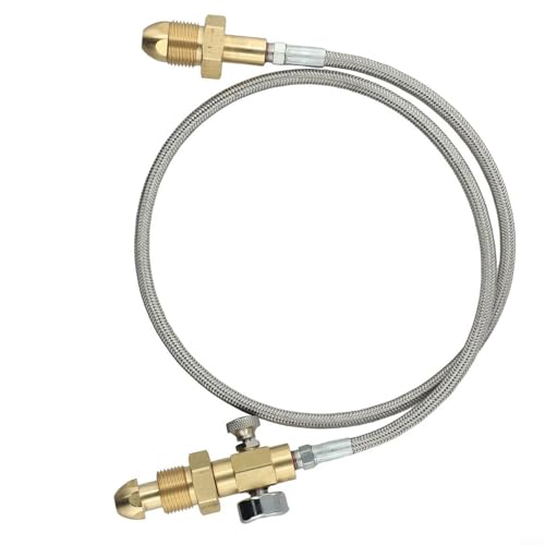 Nachfüllstation Transferadapter Schlauch für BS 341 Nr. 3 Argon Zylinderflasche mit G 5/8 Zoll Gewindeanschluss Hochdruck Edelstahl 90cm von ZUZZEE