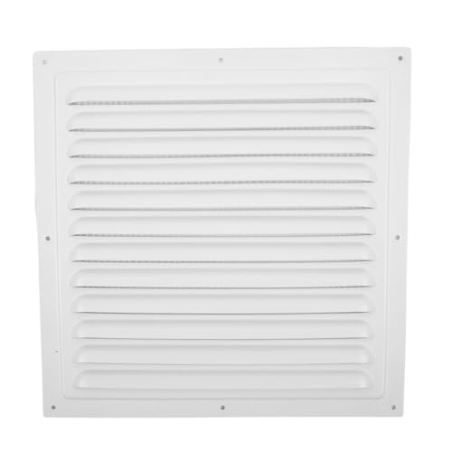 Quadratische Lüftungsgitterabdeckung aus Aluminium, Lüftungsgitter für Wand, Decke, Innen- und Außenbereich, mehrere Größen, 150 x 150 mm bis 300 x 300 mm, Weiß (250 x 250 mm) von ZUZZEE