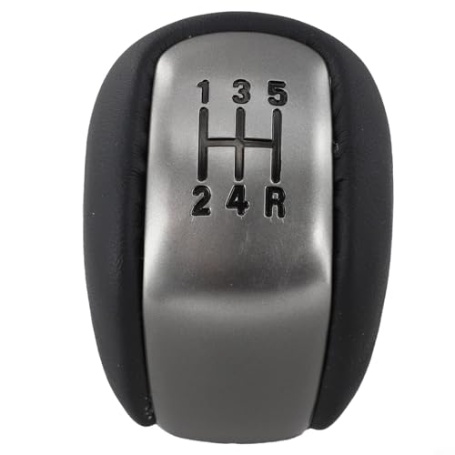 Schalthebel für Suzuki Grand Vitara 2 II MK2 2006–2015, ergonomisches Design, Leder, Kunststoff, einfache Installation, kein Werkzeug erforderlich, silber-schwarz (schwarz) von ZUZZEE