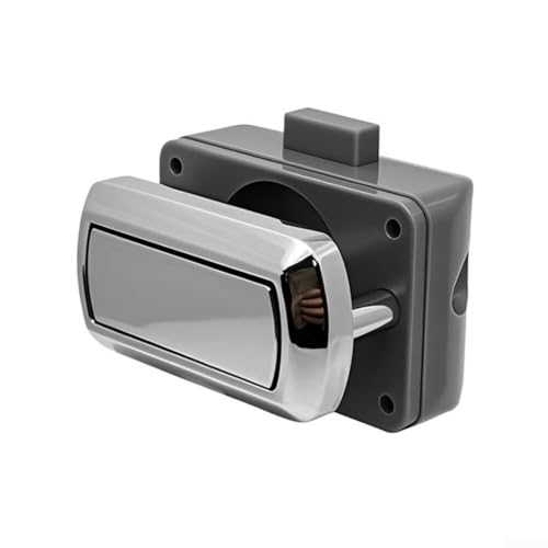 Schubladenschloss aus Chrom, vollständiger Mechanismus, Ersatz für Swift Caravan für Wohnmobil mit Druckknopf-Design für 16–18 mm Plattenstärke (Chrom) von ZUZZEE