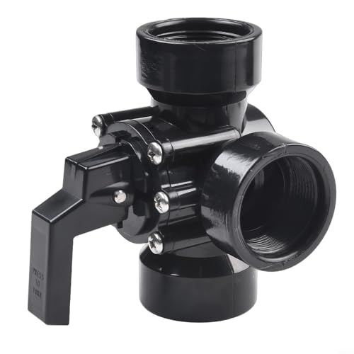 Schwimmbad 3-Wege-Steuerventil 3.8 cm Poolpumpenanschluss mit weiblichen und männlichen Gewindeöffnungen für Wasserdurchflussmanagementsystem schwarz von ZUZZEE