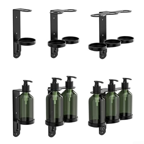 Seifenspender zur Wandmontage, Edelstahl, Badezimmer-Aufbewahrung, Duschgel, Shampoo-Aufhänger, schwarze Chrom-Halterung (1 Loch) von ZUZZEE