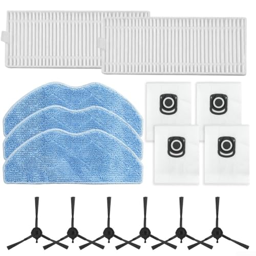 Seitenbürsten + Filter + Wischtücher + Staubbeutel Roboterstaubsauger Wartung Ersatzteile Kit für Tefal Serie 75(A) von ZUZZEE