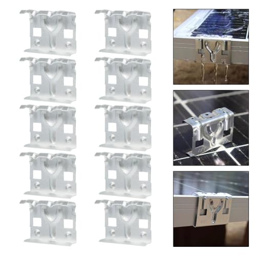 Solarmodul-Wasserablauf-Clips, 10 Stück, Aluminiumlegierung, Reinigungsschlammentfernungsclips für 30/35 mm PV-Modul, Photovoltaik-Panel (35 mm) von ZUZZEE