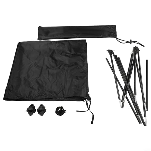 Sonnensegel UV50+ Schutz, wasserdicht, für den Außenbereich, verstellbare Höhe, Winkel, Camping-Zubehör, stabiles Kreuzstruktur-Design (schwarz) von ZUZZEE