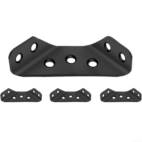 Stahl-Eckwinkel, Möbelrahmenverbinder, Winkelstützwinkel für Regale, Schränke, Bücherregale, 4 oder 10 Stück, schwarz, 62 x 23 x 15 mm (4 Stück) von ZUZZEE