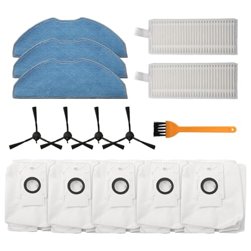 Staubsauger Ersatzteile Filter, Wischtuch, Staubbeutel, Seitenbürsten Set, für EZVIZ Robot RE4 Plus RE5 Plus(A) von ZUZZEE