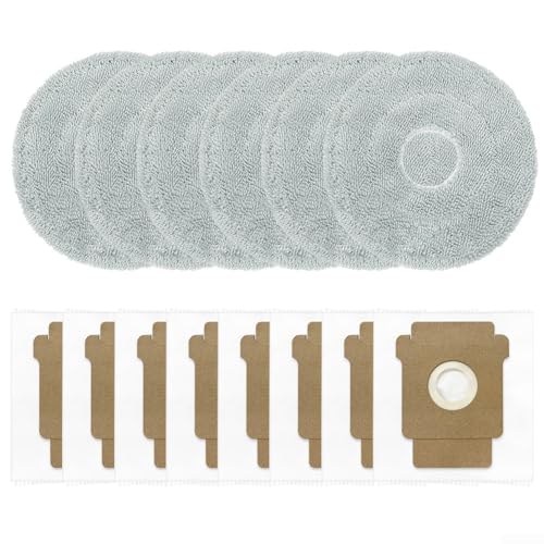 Staubsaugerbeutel für Roomba Plus 405 505 Ersatz-Set mit Mikrofaser-Wischpads für Roboterreiniger, 8 Beutel, 6 Pads von ZUZZEE